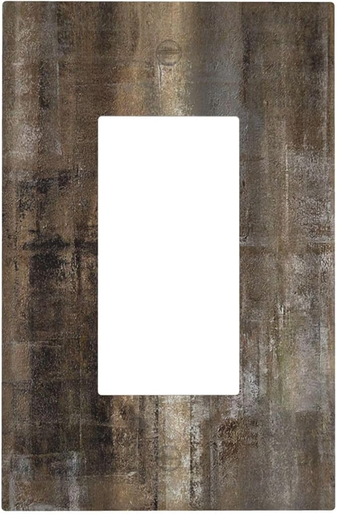 Decorative Outlet Covers Old Vintage Copper Rustic Rusty Modern Tan Brown 1 Gang Single Rocker Light Switch Cover Plate Wall Plates GFCI Faceplate for Farmhouse Cabin Decor