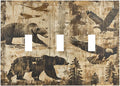 Decorative Switch Plates Vintage Cabin Wildlife Animal Bear Eagle Forest 3 Gang Wall Plate Triple Toggle Light Switch Cover Faceplate Electrical Wall Panels for Farmhouse Bedroom Decor