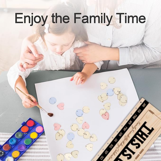 CHDITB Wooden 3D This is Us Birthday Calendar Wall Hanging(16"x6"), Rustic Family Friends Birthday Celebrations Reminder Tracker with Tags, Custom DIY Mother Gifts for Grandma