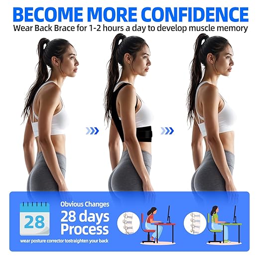 IYDoaMea Posture Corrector for Women and Men ( Order A Size Up ) Upgraded Back Brace Support, Adjustable Shoulder Straightener for Improving Back Posture, Relief for Upper and Lower Back, Lumbar, Neck, Shoulder Pain (XL(39.3~45.2))