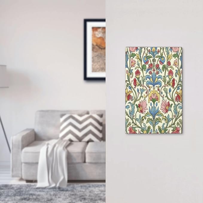 Light Switch Cover Plate Boho Red Floral Morris Plant Leaves 1 Gang No Device Blank Electrical Wall Plates Faceplate Decorative Switch Plate For Farmhouse Cabin Decor