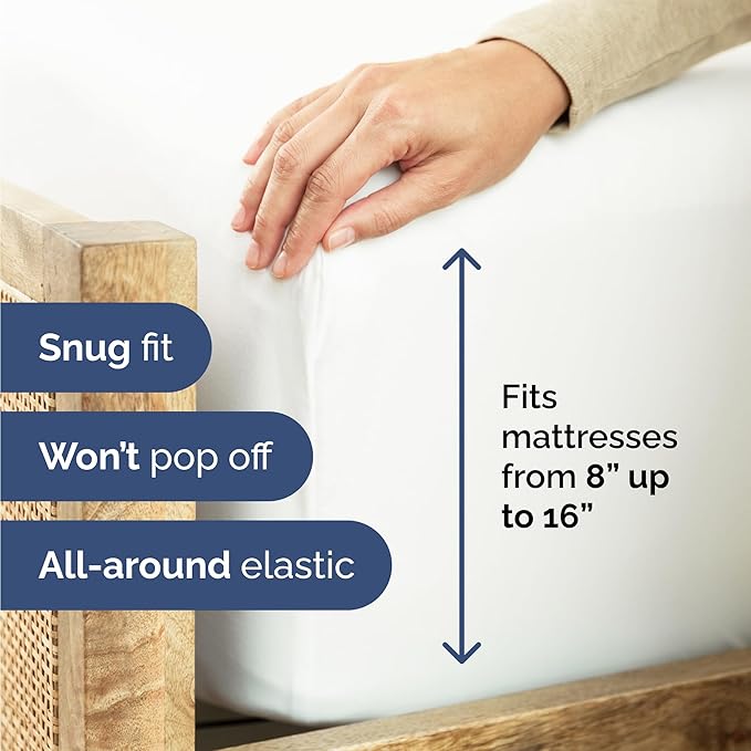 Twin 4 Piece Sheet Set - Cooling & Breathable Bed Sheets - Hotel Luxury Bed Sheets for Women, Men, Kids & Teens - Comfy Bedding with Deep Pockets & Easy Fit - Soft and Wrinkle Free - Twin White Sheets