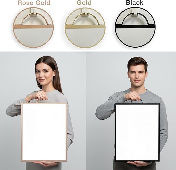 Small Whiteboard 12 x 16 Inch Magnetic Dry Erase Board with Handle | Gold Aluminum Frame | Double-Sided Portable Desktop Board | 2 Markers, Eraser & 2 Magnets