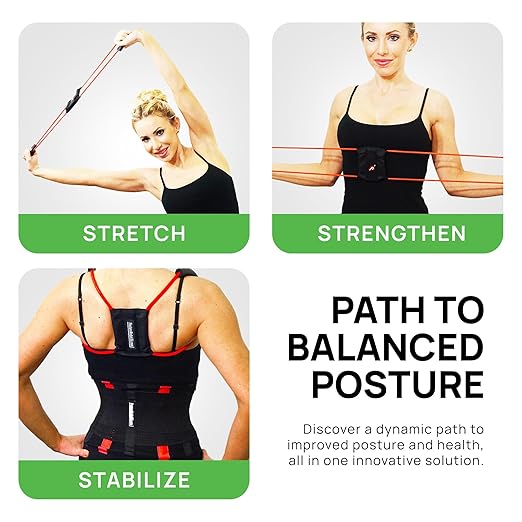 PRIMEKINETIX PostureMedic Dynamic Posture Corrector - Active Resistance Training System for Upper Back Strengthening & Shoulder Alignment - Stretches Chest, Strengthens Back - Doctor Recommended - Size S (Purple)