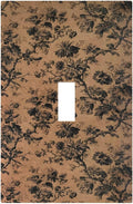 Decorative Light Switch Covers Vintage Floral Botanical Brown Background 1 Gang Light Switch Cover Plate Single Toggle Wall Plate Outlet Covers Wall Plate Dimmer Faceplate for Bathroom Decor