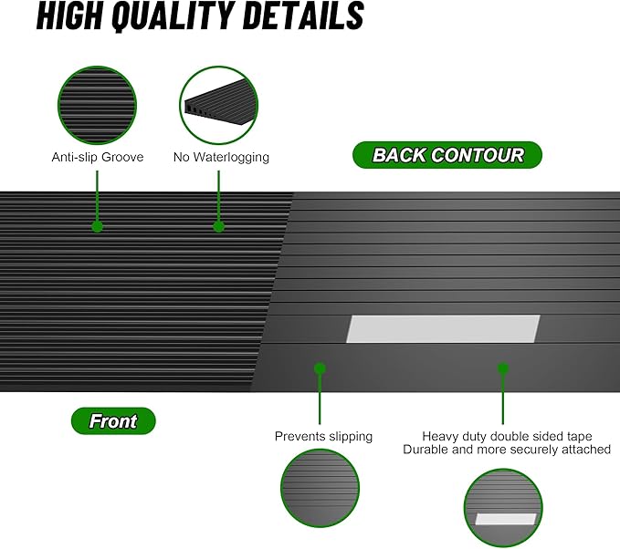 1.2" Rise Threshold Ramps for Doorways, 35.5" Wide Natural Rubber Power Wheelchair Ramp is Adjustable and Cuttable for Doorways, Curb, Sweeper, Power Scooters, 2000 Lbs Load Capacity