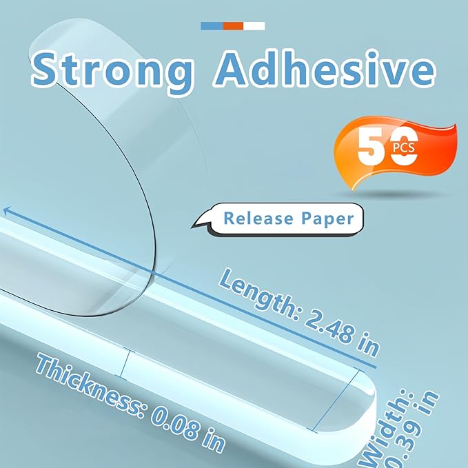 Clear Silicone Cabinet Door Bumpers 50 Pcs,Self-Adhesive Sound Dampening Furniture Pads, Surface Protection Bumpers for Drawers, Table Tops,Door stoppers for Wall, Transparent Adhesive Pads