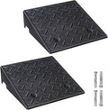 Rubber Curb Ramp, 8" Rise Height 2 Pack, Heavy-Duty 3 T Capacity Threshold Ramps, 19.7" L x 19.7" W Driveway Ramps for Cars, Wheelchairs, Bikes, Motorcycles