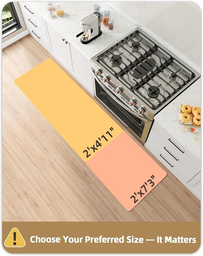 Color&Geometry Floral Kitchen Mat 24"x59", Anti Fatigue Mats for Kitchen Floor, Kitchen Rugs Non Slip, Waterproof & Oil Proof Kitchen Runner for Standing Desk Office, Sink - Floral Beige