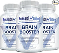 Research Verified Brain Booster - Brain Supplement for Memory and Focus, Nootropic Supplement for Cognitive Support - 180 Vegan Capsules - 3 Bottles