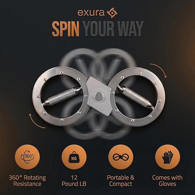 Exura Forearm Exerciser - Arm Rotation Burn Machine for Rehab & Physical Therapy, Boxing Equipment with Adjustable Resistance for Shoulder Mobility, Forearm Trainer & Grip Training