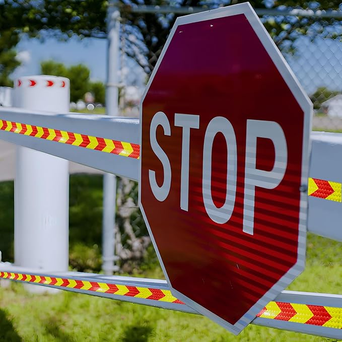 Reflective Tape 6 inch X 10 feet, Outdoor Waterproof Hazard Conspicuity Safety Warning Industrial Marking Tape