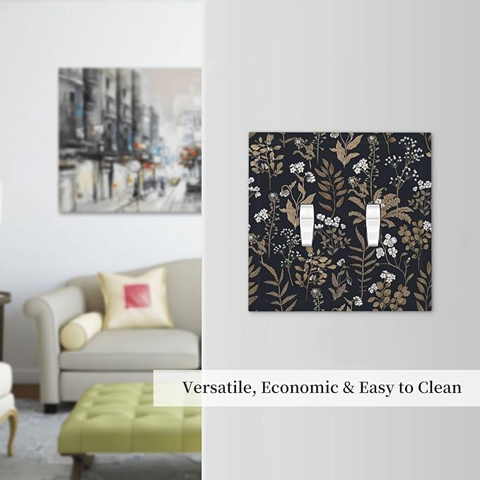 Decorative Switch Plates Vintage Floral Wildflowers Plant 2 Gang Double Toggle Outlet Light Switch Cover Wall Plate Electrical Faceplate for Bathroom Home Decor