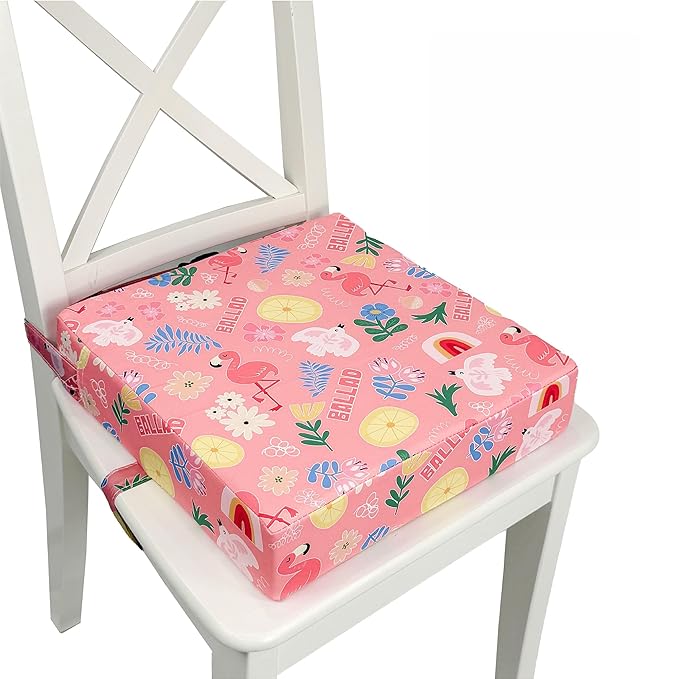 Toddler Booster Seat for Dining Table,Portable Kids Booster Seat - Adjustable, Non-Slip, Lightweight & Easy to Clean (Pink)