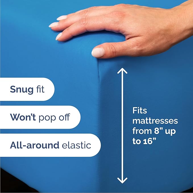 Queen 6 Piece Sheet Set - Cooling & Breathable Bed Sheets - Hotel Luxury Bed Sheets for Women, Men, Kids & Teens - Bedding w/Deep Pockets & Easy Fit - Soft & Wrinkle Free - Queen Royal Blue Sheets