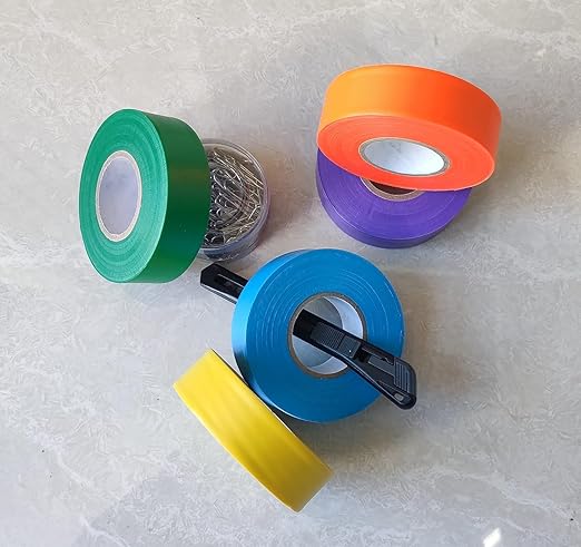 Red Flagging Tape,Surveyors Tape,1-3/16"" × 300' Survey Tape,Tree Marking Ribbon,Non-Adhesive Plastic Ribbon,Trail Marking Tape, TP300-RE