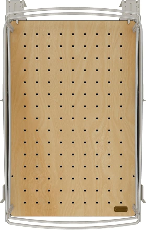 Rev-A-Shelf 2 Tier Pull Out Kitchen Cabinet Storage Organizer with Solid Bottom & Undermount Soft-Close Full Extension Slides, 54BK-15SC-2-1