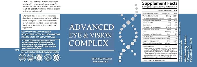 #1 Complete Research Vision Formula Advanced Eye Health Vitamin & Mineral Supplement Support w/Bilberry, Lutein, Zeaxanthin, Lycopene, Resveratrol | Eye Strain, Dry Eyes 180 caps (3 Pack)