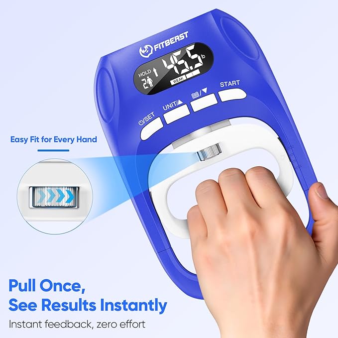 FitBeast Grip Strength Tester Set with Hand Strengthening Tools – Track Progress, Build Strength & Support Hand Recovery (3-in-1 Kit)