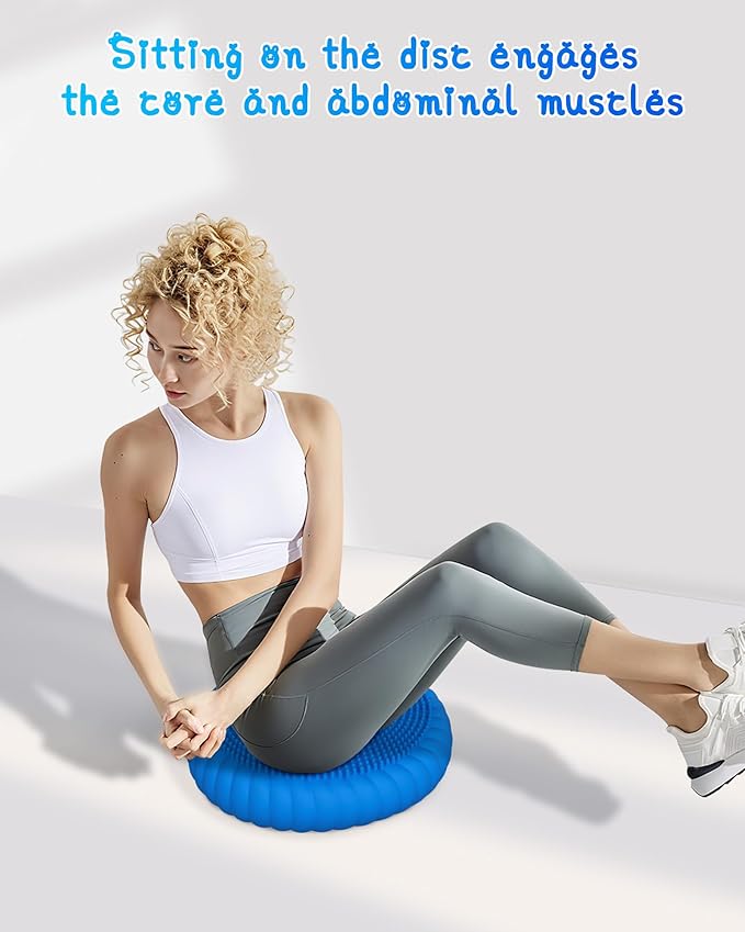Wobble Cushion with Inflation Pump - Wobble Disk Balance Disc Wiggle Seat for Sensory Kids, Balance Pads