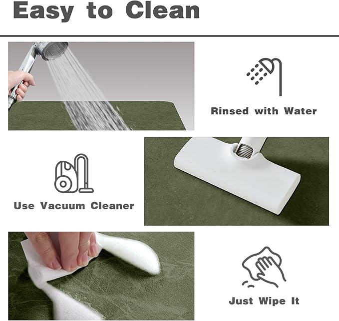 Bathroom Mat Quick Dry, Bathroom Rugs Non Slip Washable Thin Absorbent Bath Mat Fits Under Door Bathroom Floor Mat Perfect for Bath, Shower, or Sink 36"x48" Sage Green