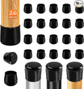 16pcs Chair Leg Protectors for Carpet, Round Bar Stools Feet Glides Covers Caps Furniture Foot Sliders with Plastic Pads, Damage-Free Move on Carpets (Fit:5/8"~13/16", Black)