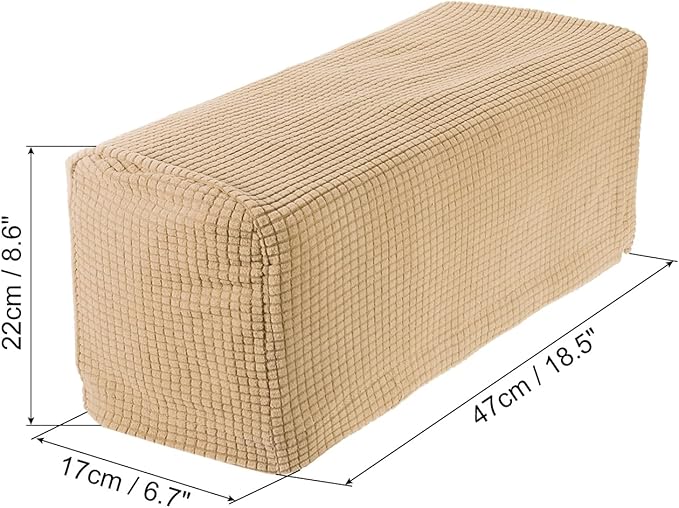 uxcell 2pcs Stretch Armrest Covers for Chairs/Sofas, Couch Arm Covers with Twist Pin, Furniture Protector Slipcovers Khaki