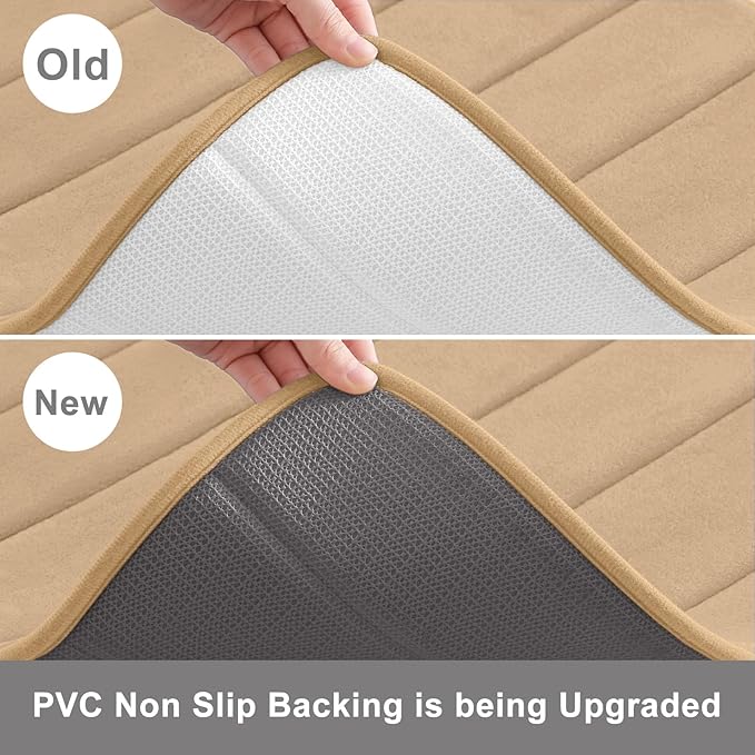 Buganda Memory Foam Bath Mat, 55" x 24", Ultra Soft and Non-Slip Bathroom Rugs, Water Absorbent and Machine Washable Bath Rug Runner for Bathroom, Shower, and Tub, Camel
