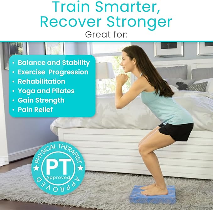 Vive Balance Pad - Foam Large Yoga Mat Trainer for Physical Therapy, Stability Workout, Knee and Ankle Exercise, Strength Training, Rehab - Chair Cushion for Adults, Kids, and Travel