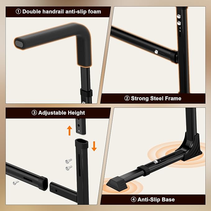 Couch Stand Assist for Elderly, Adjustable Chair Assist for Elderly Sit to Stand, Heavy-Duty Senior Lifting Devices & Standing Aids for Seniors, 400lbs Capacity, Black