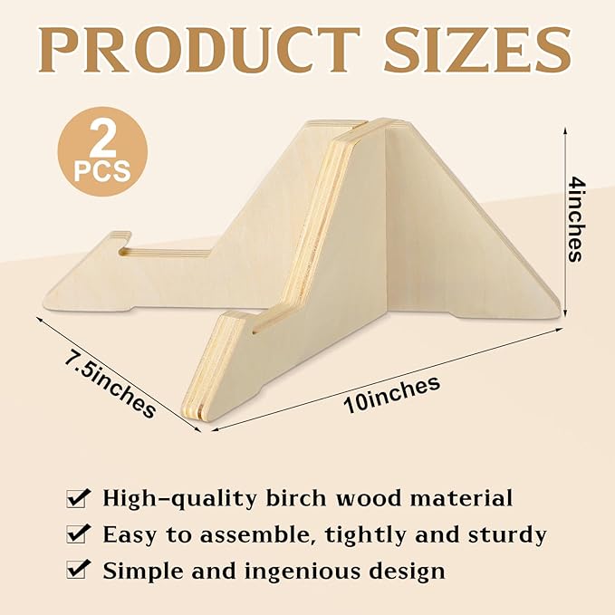 Geelin 2 Pcs Slackline Balance Board Stand Slackline Board Display Rack Wooden Balance Training Accessories for Adult Gym Fitness Center Yoga Surfing Training, 10 x 7.5 x 4 Inch