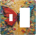 Outlet Covers Colorful Butterfly Animal Insects Wall Art Abstract 1 Toggle 1 Rocker Combination Decorative Wall Plate Electrical Switch Plates Light Switch Cover Plate for Bedroom Home Decor