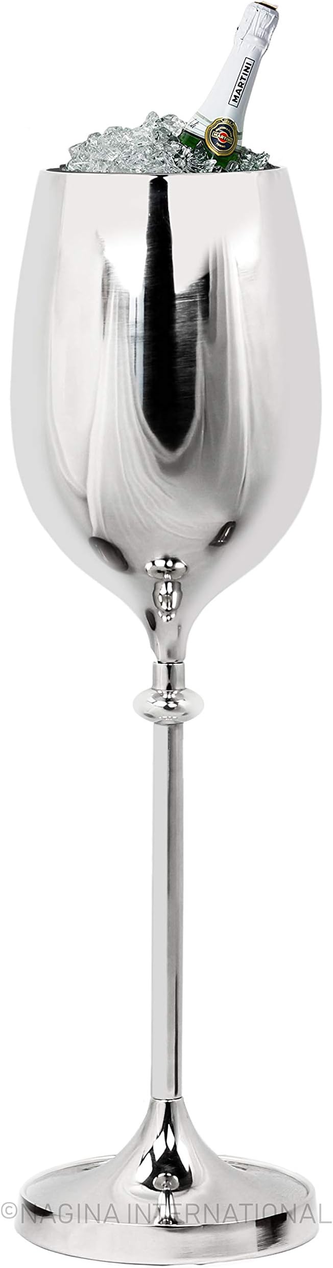 Large Champagne Glass Premium Aluminum Free Standing Nickel Plated Wine Chiller | Wine Coolers & Cellar With Ice Bucket | Kitchen & Bar Wares | Nagina International