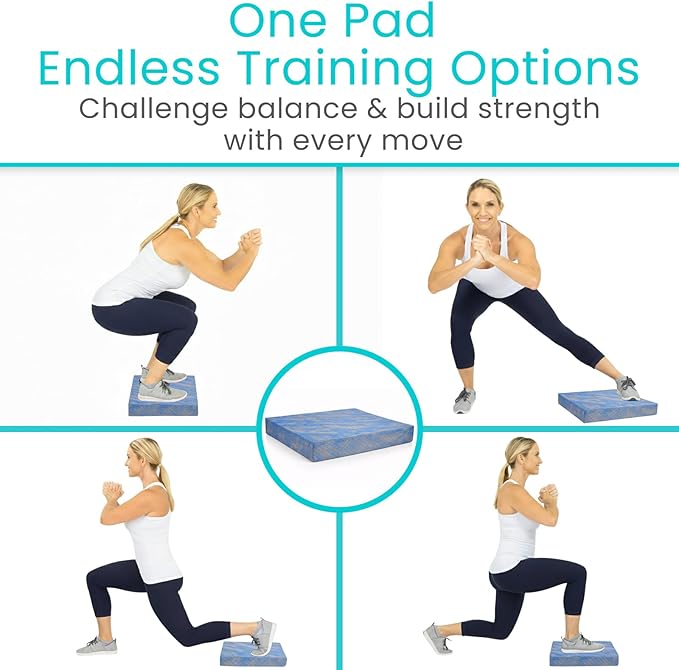 Vive Balance Pad - Foam Large Yoga Mat Trainer for Physical Therapy, Stability Workout, Knee and Ankle Exercise, Strength Training, Rehab - Chair Cushion for Adults, Kids, and Travel