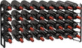 TONLEA 4 Tier Wine Rack, 32 Bottle Storage, Stackable Wine Rack for Cabinet Pantry (Dark Black)