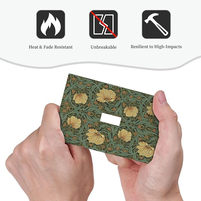 Decorative Light Switch Cover William Morris Floral Vintage Flowers Pattern 1 Gang Single Toggle Device Electrical Faceplate Switchplates Decorator Outlet Wall Plate for Bedroom living Room Decor