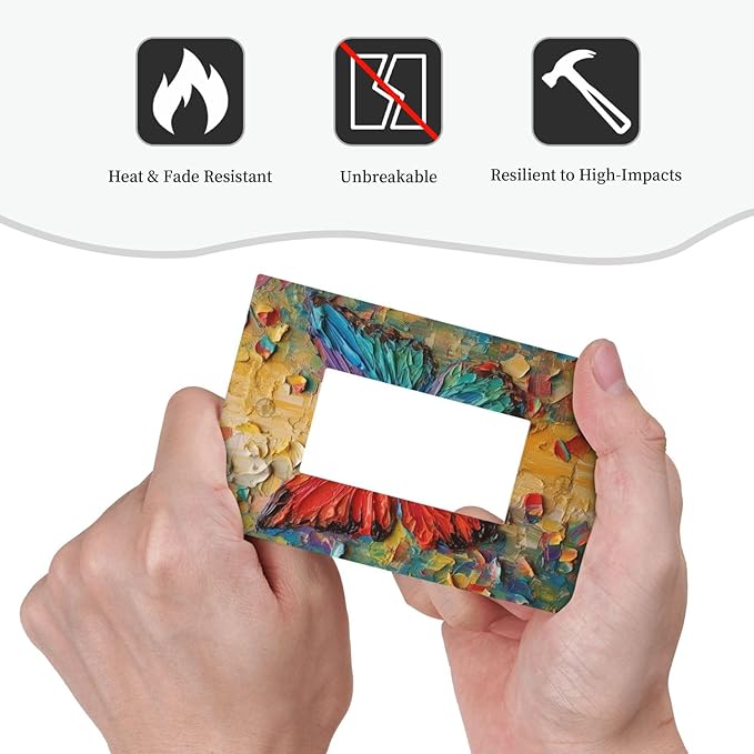 Decorative Outlet Covers Colorful Butterfly Animal Insects Wall Art Abstract 1 Gang Single Rocker Light Switch Cover Plate Wall Plates GFCI Faceplate for Bedroom Home Decor