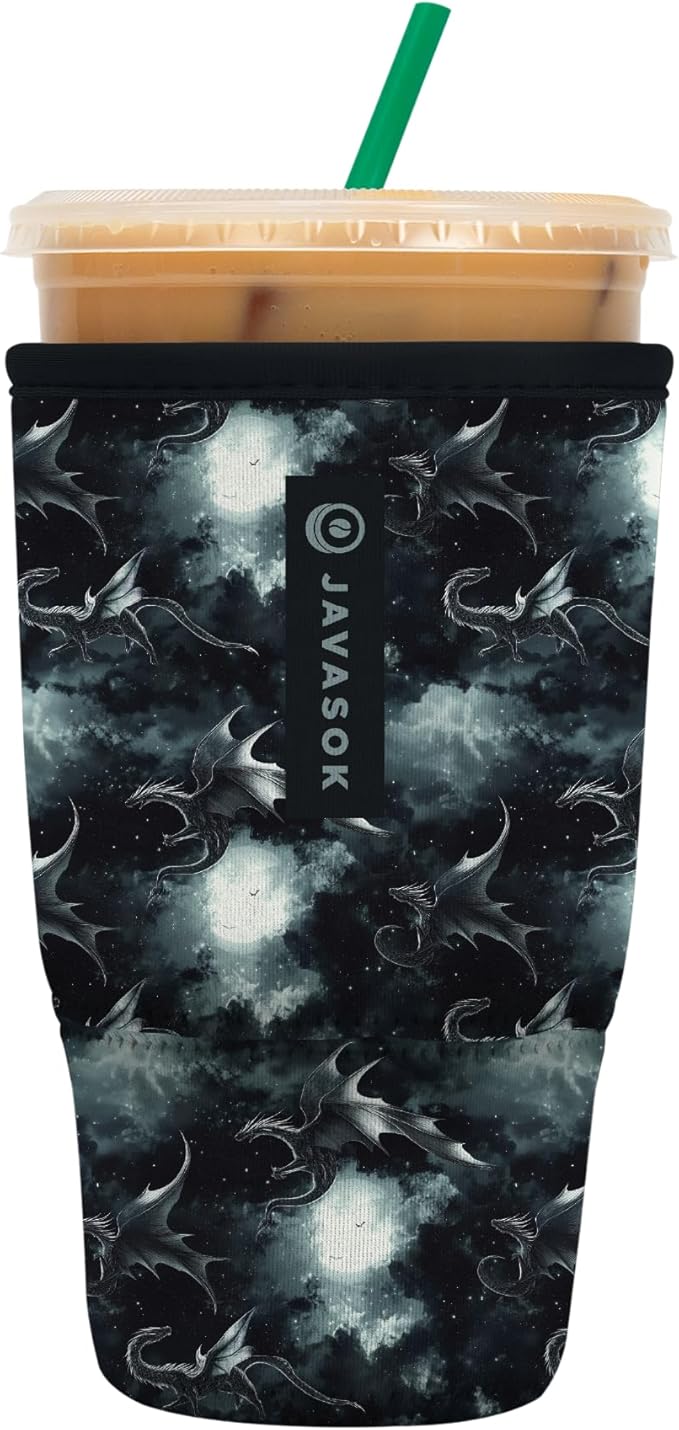 Sok It JavaSok Iced Coffee & Cold Soda Insulated Neoprene Cup Sleeve (Dragon Lore, Large: 30-32oz)