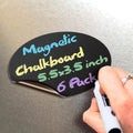 iSYFIX Magnetic Chalkboard Notes - 5.5 x 5.5 inch, 6 Pack, Oval - Decorative Magnet Blackboard for Fridge, Kitchen Organizer, Decor, Office, Grocery Lists, Metallic Boxes, Storage and More