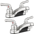 Pacific Bay Lynden Bathroom Sink Faucet - Metallic Plating Over Lightweight ABS Plastic (Brushed Satin Nickel) - 2 Pack