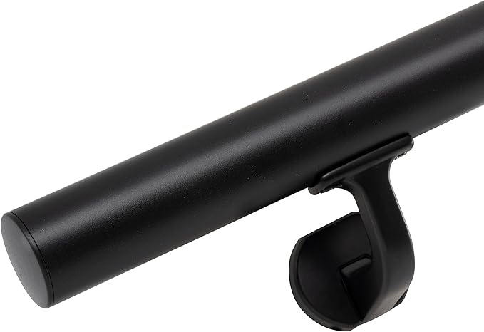 14 FT Handrails for Indoor Stairs,Deck,Slope,Modern Aluminum Handrail Set, Wall Mounted, with Zink-Alloy Brackets Aluminium Railing System,Rust Free. (Matte Black, 14 FT)