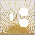 Mid Century Boho Golden Sun Sunrise Sunset Wallplates 1 Toggle 1 Duplex Switch Plate Electrical GFCI Faceplate Decorative Light Switch Covers for Bed Room Living Room Decor