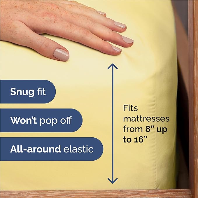 King 6 Piece Sheet Set - Cooling & Breathable Bed Sheets - Hotel Luxury Bed Sheets for Women, Men, Kids & Teens - Comfy Bedding w/Deep Pockets & Easy Fit - Soft & Wrinkle Free - King Yellow Sheets