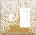 Mid Century Boho Golden Sun Sunrise Sunset Outlet Covers 1 Toggle 1 Rocker Combination Decorative Wall Plate Electrical Switch Plates Light Switch Cover Plate for Bed Room Living Room Decor