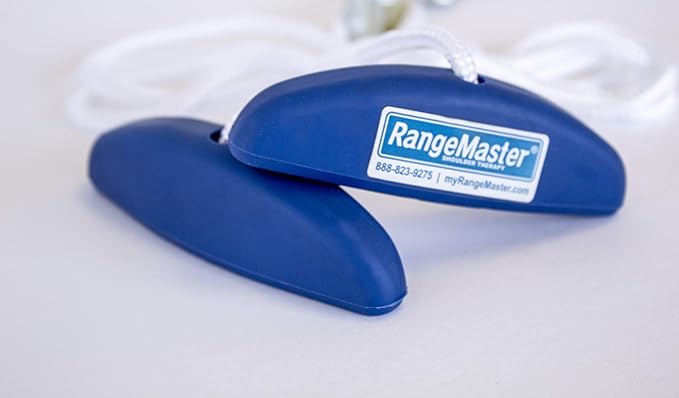 RangeMaster Molded Rubber Handle Shoulder Pulley │ Physical Therapy Tool │ Aids in Recovery and Rehabilitation │ Increases Mobility │ Metal Bracket Door Attachment
