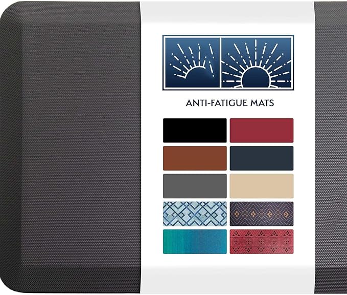 Anti Fatigue Mat, Kitchen Mats for Floor, 3/4" Cushioned Kitchen Rug and Standing Desk Mat & Garage, Non Slip, Waterproof and Stain Resistant
