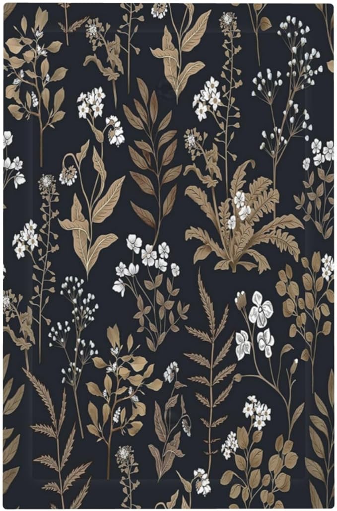 Light Switch Cover Plate Vintage Floral Wildflowers Plant 1 Gang No Device Blank Electrical Wall Plates Faceplate Decorative Switch Plate for Bathroom Home Decor
