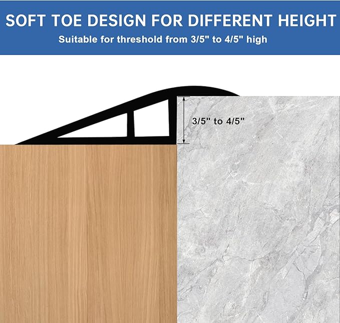 Vinyl Door Threshold Flooring Transition Strip Self Adhesive Carpet Edging Strip for Laminate Doorway Edge Threshold from 3/5" to 4/5" (White, 10 Ft)