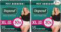Depend Incontinence Underwear for Women, Extra-Large, 30 Count | Maximum Absorbency | Fit-Flex | Disposable | Blush