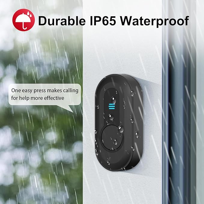 CallToU Caregiver Pager Wireless Call Button System Call Bell Alert Button Wireless Calling System for Elderly at Home/Deaf Eldrely/Clinic/Medical Institution/Nursing Home (CC22WH 8-1)
